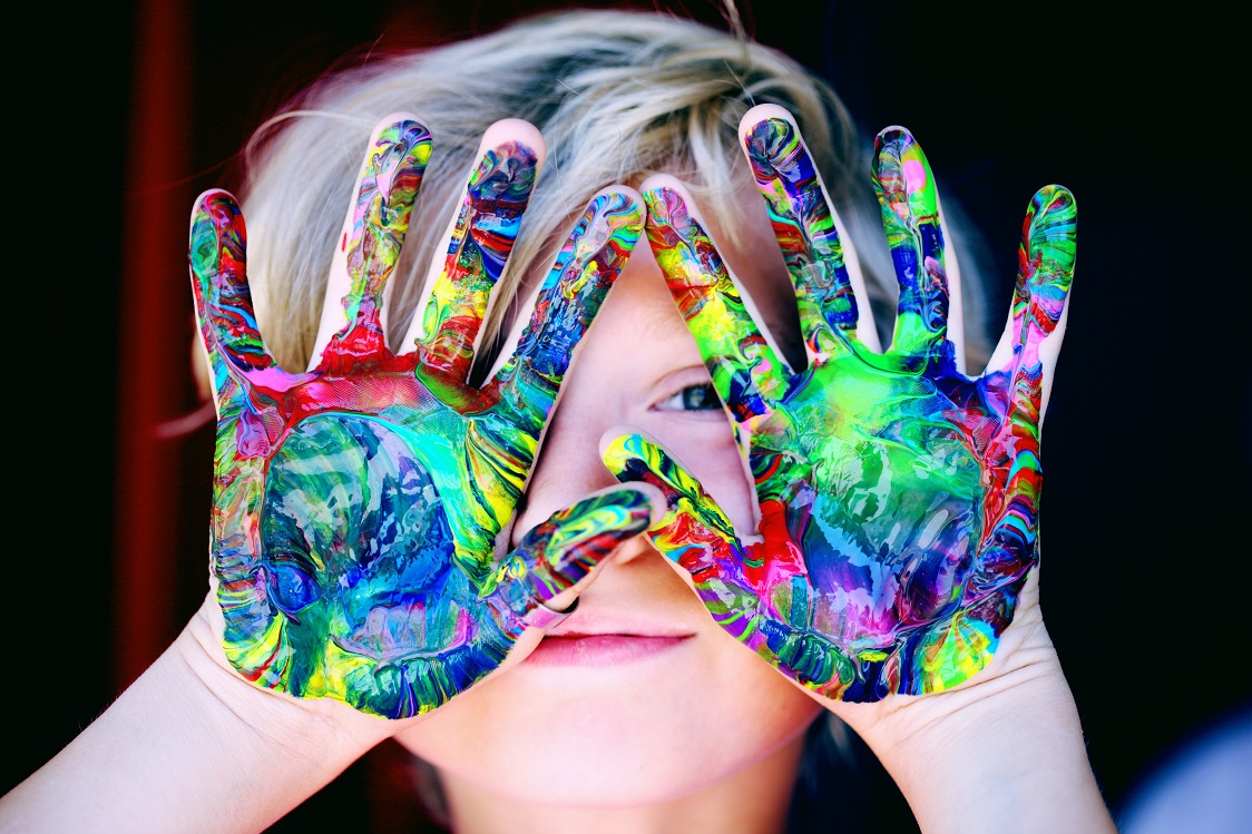 Boy Painted Hands background